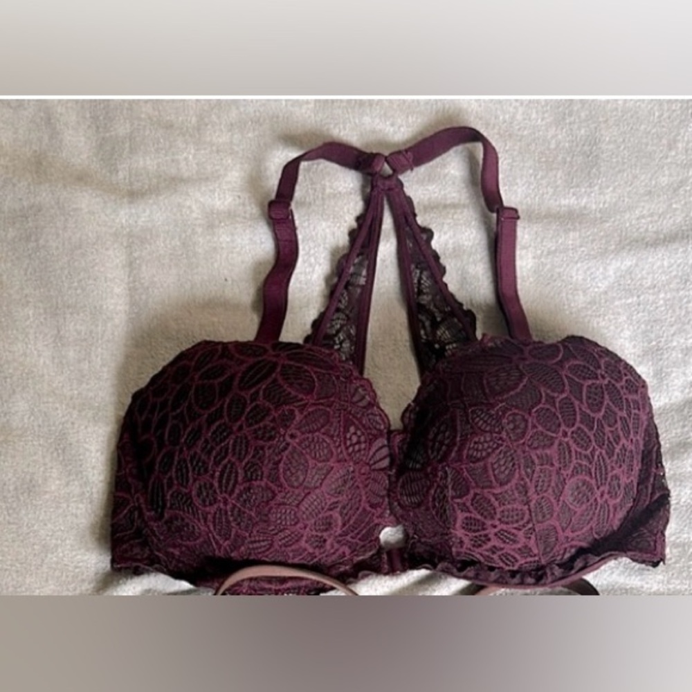 Victoria's Secret Plum Lace Racerback Bra